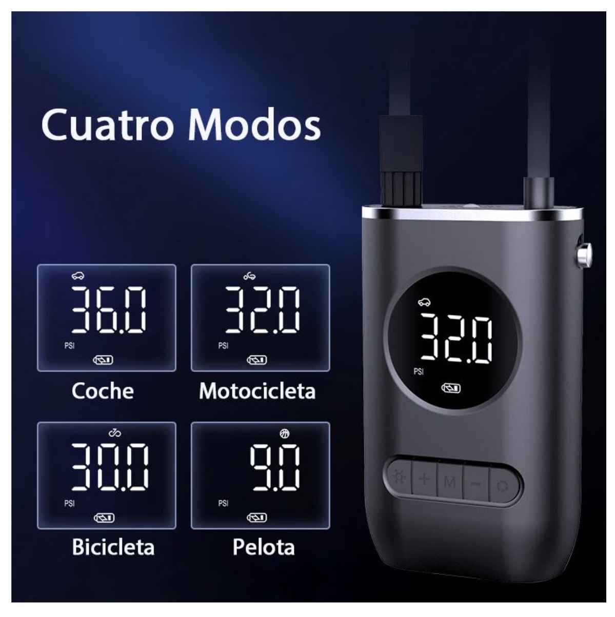 Miniatura 6 de Compresor Inflador Llantas Recargable